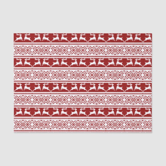 Papier Mousseline Noël scandinave renne (Recto)