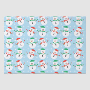 Papier Mousseline Noël Snowman Snowflake Motif