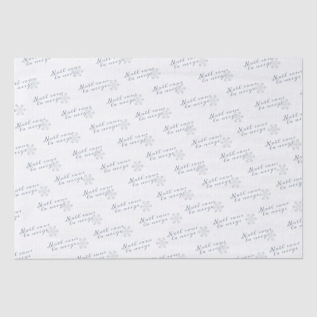 Papier Mousseline Noël sous la neige blanche Noël en français (Recto)