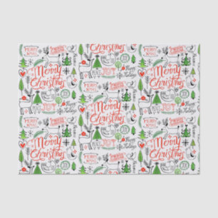 Papier Mousseline Noël typographique