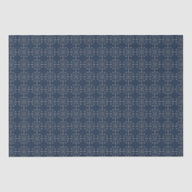 Papier Mousseline Noël Vacances Élégant Classique Marine Bleu (Recto)