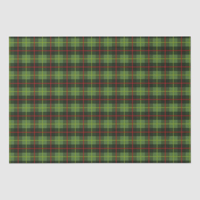 Papier Mousseline Noël Vacances Rouge et Vert Plaid (Recto)