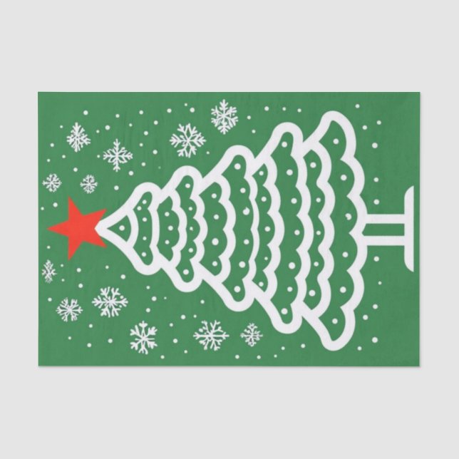 Papier Mousseline Noël vert et rouge (Recto)