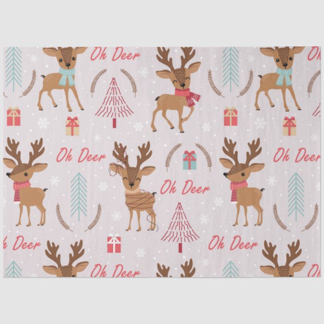 Papier Mousseline Noëls Cerfs série Design 2 (Recto)