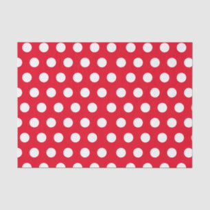 Papier Mousseline Noeud blanc et rouge médium Polka Point Christmas