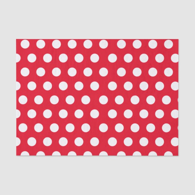 Papier Mousseline Noeud blanc et rouge médium Polka Point Christmas (Recto)