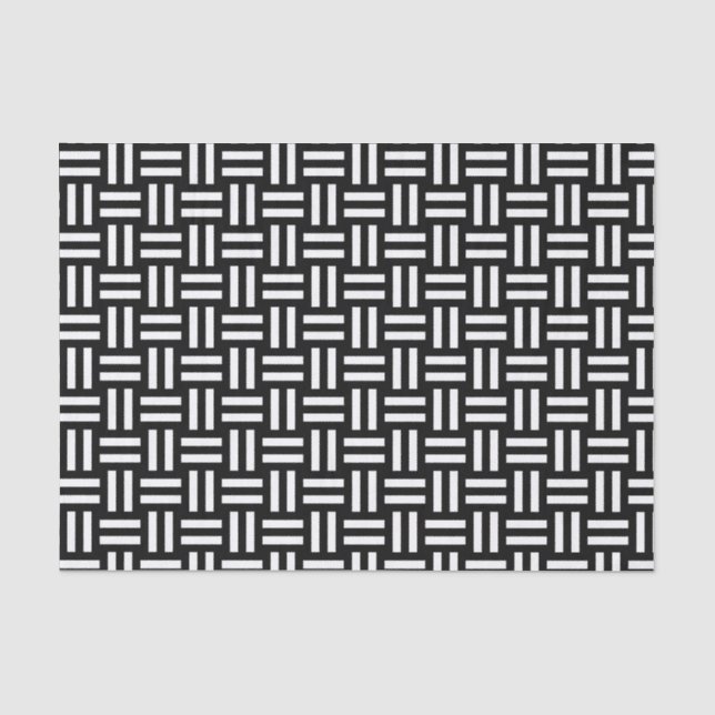 Papier Mousseline Noeud carré noir et blanc (Recto)