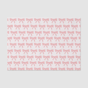 Papier Mousseline Nœuds rayés rose et rouge coquette