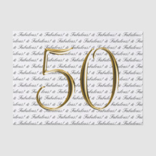 Papier Mousseline Noir 50 d'or et anniversaire fabuleux de  