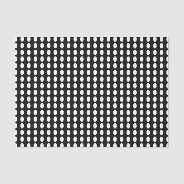 Papier Mousseline Noir avec octogone blanc Géométrique sans couture (Recto)