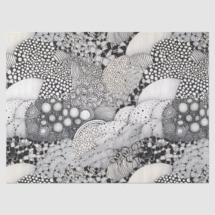 Papier Mousseline Noir Blanc Abstrait Intemporel - Rythme Harmonie
