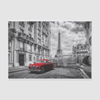 Papier Mousseline Noir, blanc et rouge de tour d'Eiffle