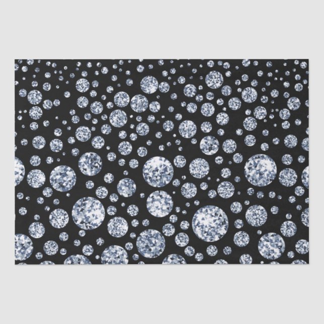 Papier Mousseline Noir cristal argenté (Recto)
