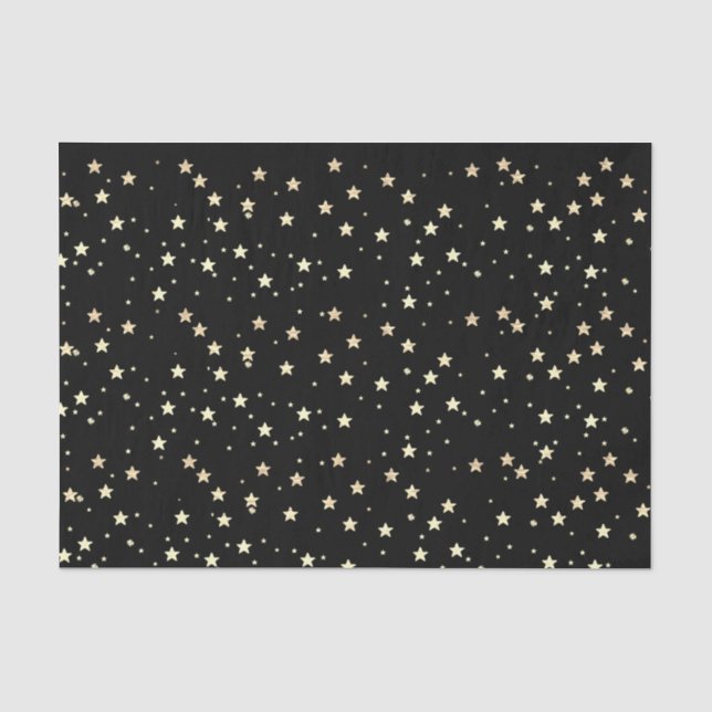 Papier Mousseline Noir d'étoiles (Recto)