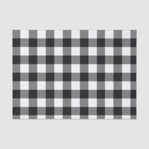 Papier Mousseline Noir et blanc Buffalo Check Plaid Motif rustique