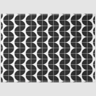 Papier Mousseline Noir et blanc Mid-Century Motif Abstrait moderne