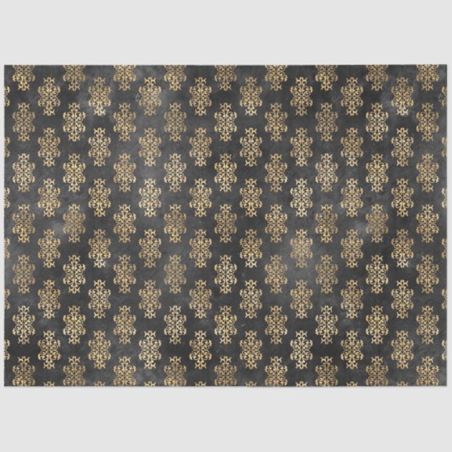 Papier Mousseline Noir et Gold Circus Series Design 18 (Recto)