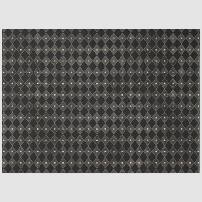 Papier Mousseline Noir et Or série Circus Design 8 (Recto)