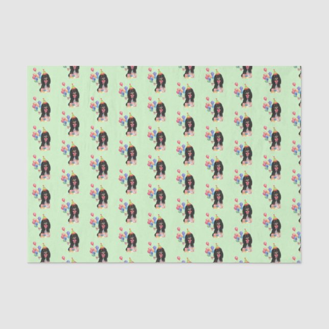 Papier Mousseline Noir et Tan Cavalier Espagnol Anniversaire (Recto)