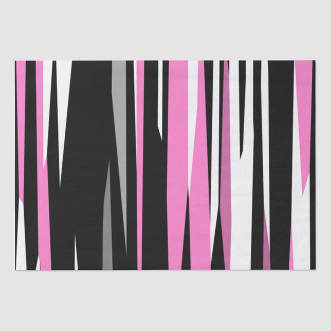 Papier Mousseline Noir rose et blanc Abstrait (Recto)