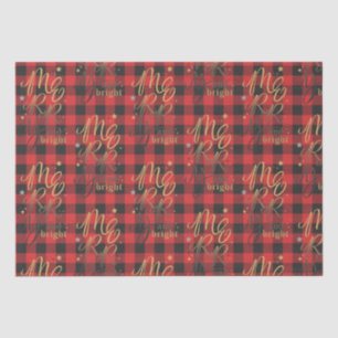 Papier Mousseline Noir Rouge Buffle Plaid Russe Joyeux et brillant