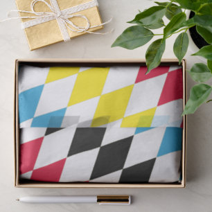 Papier Mousseline Noir rouge jaune Bavaria Motif Drapeau Diamant