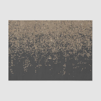 Papier Mousseline Noir tacheté Ombre de parties scintillantes d'or