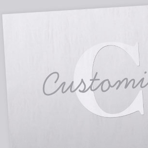Papier Mousseline Nom cursif ou autre texte avec monogramme   Dégrad