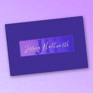 Papier Mousseline Nom de script élégant moderne & Monogram Ombre Pur