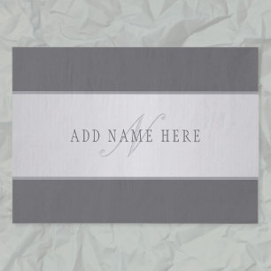 Papier Mousseline Nom élégant & Monogramme Lettrage (ou autre texte)