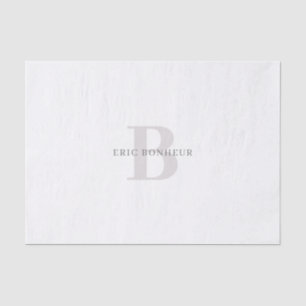Papier Mousseline Nom moderne élégant et monogramme
