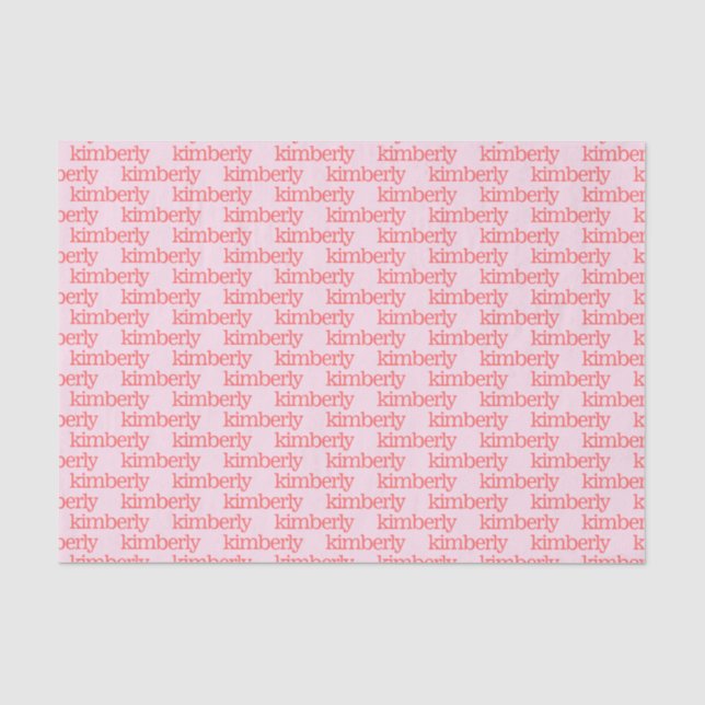 Papier Mousseline Nom personnalisé rose (Recto)
