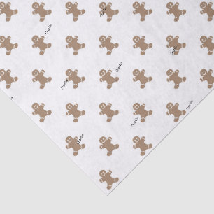 Papier Mousseline Nom sur motif de bonhomme en pain d'épice