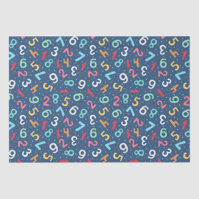 Papier Mousseline Noms colorés mignons Motif Blue Kids (Recto)