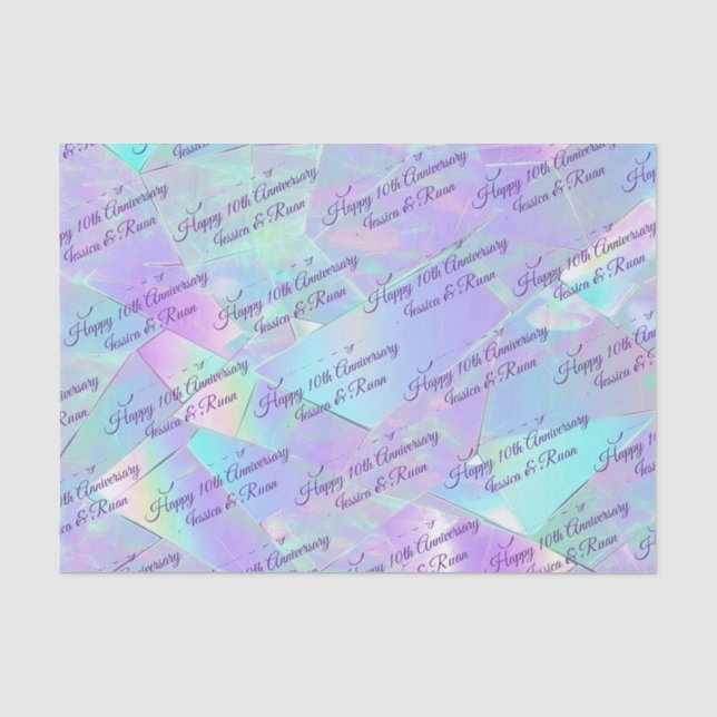 Papier Mousseline Noms de chaque année Anniversaire PurpleScript Iri (Recto)