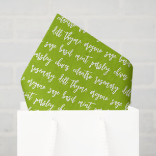 Papier Mousseline Noms de plantes vertes de script