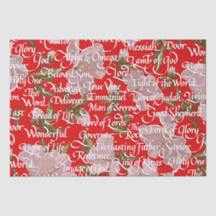 Papier Mousseline Noms du Christ Noël /