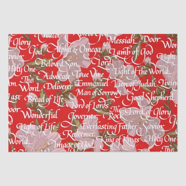 Papier Mousseline Noms du Christ Noël / (Recto)