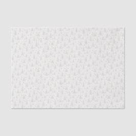 Papier Mousseline Nordique Lumière Tan Arbres de Noël Blanc