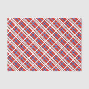 Papier Mousseline Norvège et Drapeau norvégien en mosaïque