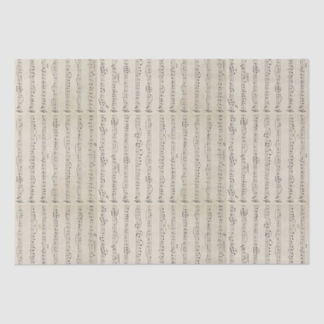 Papier Mousseline Note de musique vintage (Recto)