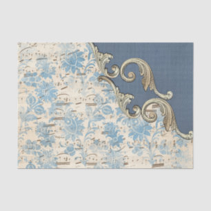 Papier Mousseline Notes de musique bleue Découpage d'organisation