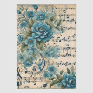 Papier Mousseline Notes de musique de danse vintage, décoration flor