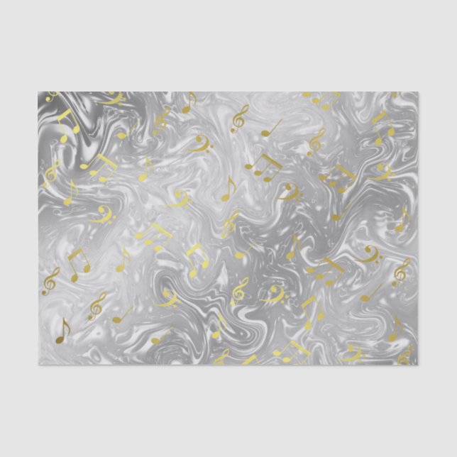 Papier Mousseline notes de musique élégantes motif (Recto)