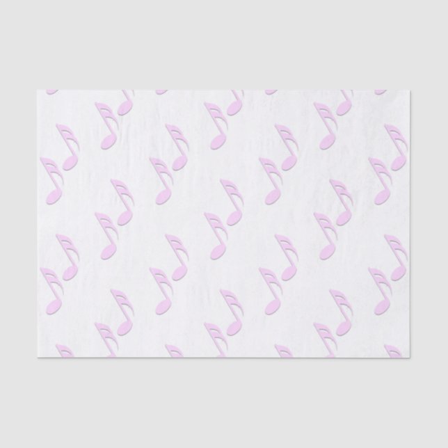Papier Mousseline Notes de musique rose (Recto)