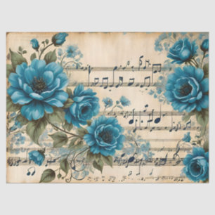 Papier Mousseline Notes musicales de danse vintage Design Floral Déc