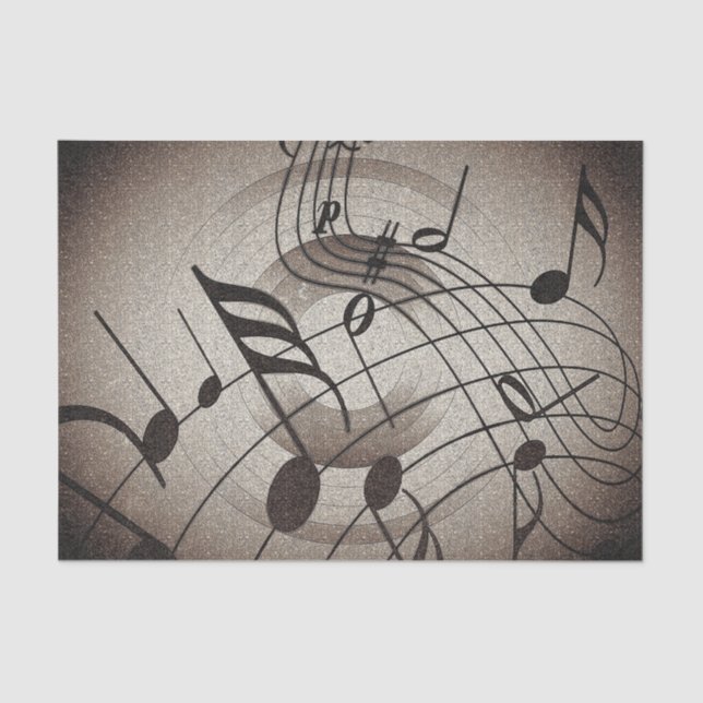 Papier Mousseline Notes musicales Musicien Découpage (Recto)