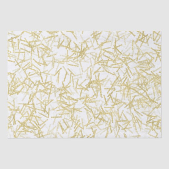 Papier Mousseline Notes musicales White Gold Confetti (Recto)