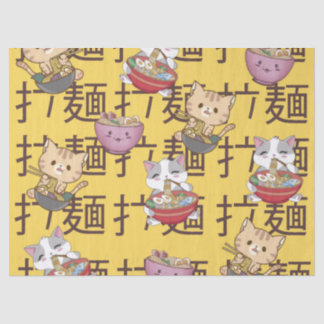Papier Mousseline Nourriture Japonaise Kawaii Anime Chat Ramen Nouil