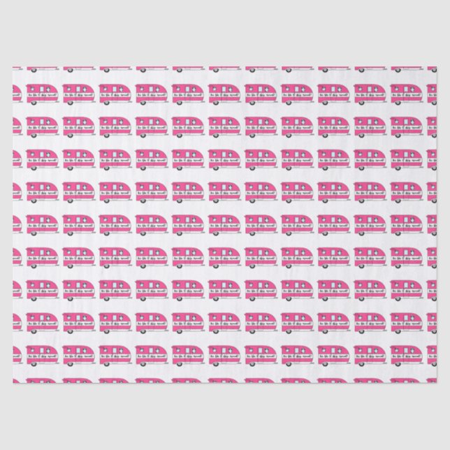 Papier Mousseline "Nous Aimons Dormir Autour" Tissu Cadeau Camper (Recto)